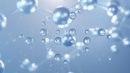 threitol molecular structure 3d, flat model, sugar alcohol, structural chemical formula view from a microscopeの写真素材
