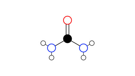 urea molecule, structural chemical formula, ball-and-stick model, isolated image e927b improving agentの写真素材