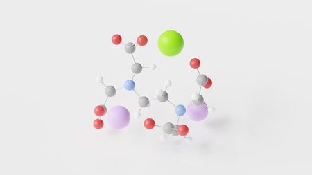 sodium calcium edetate molecule 3d, molecular structure, ball and stick model, structural chemical formula heavy metal antagonistの写真素材
