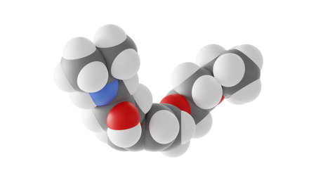 bisoprolol molecule, zebeta, molecular structure, isolated 3d model van der Waalsの写真素材