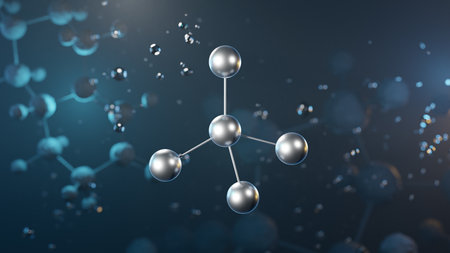 carbon tetrachloride molecular structure, 3d model molecule, tetrachloromethane, structural chemical...