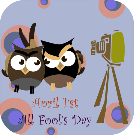 Concept on the world day of laughter April 1, friendly photo sessionのイラスト素材