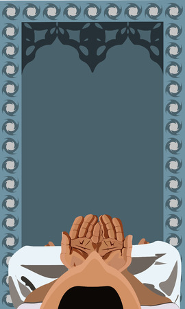 Muslim prayer, design element on Ramadan vectorのイラスト素材