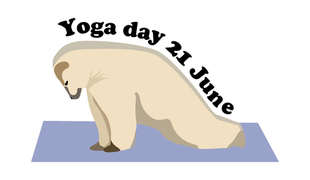 Concept on the International Yoga Day on June 21, the bear engages in yoga, vectorのイラスト素材