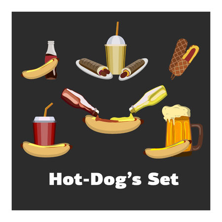 Concept of National Hot Dog Dayのイラスト素材