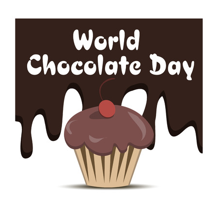 Vector illustration on a theme of World Chocolate Day, on isolated backgroundのイラスト素材