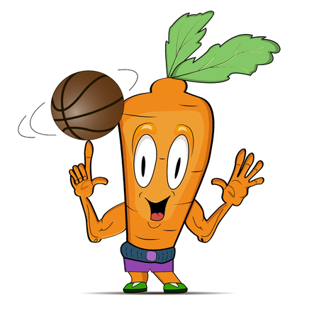 Broccoli cabbage is engaged in sports. Broccoli jumping rope. Vector illustrationのイラスト素材
