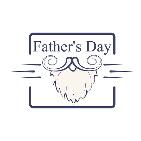 Happy Father's Day, the image of a male beard with the inscription. Vector illustrationのイラスト素材