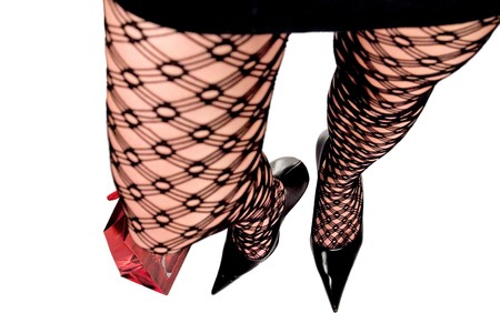 legs and shoes, isolated on white backgroundの写真素材