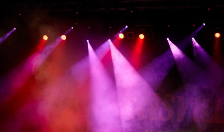 colorful lights in a concert stage