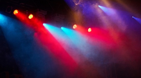 colorful lights in a concert stage