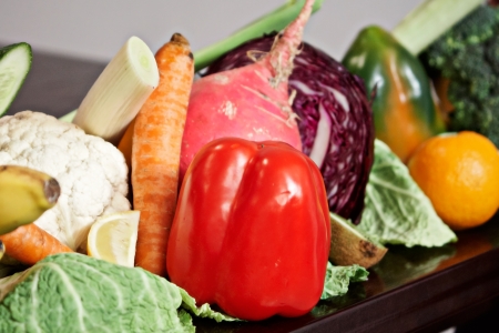 Different mixed vegetables on the tableの写真素材