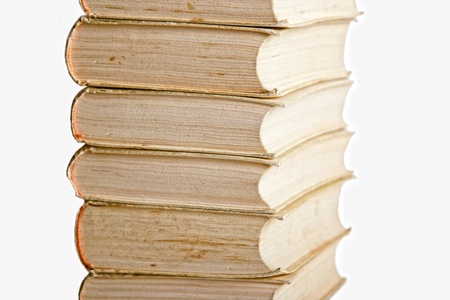 Old books in a stack, clipping pathの写真素材