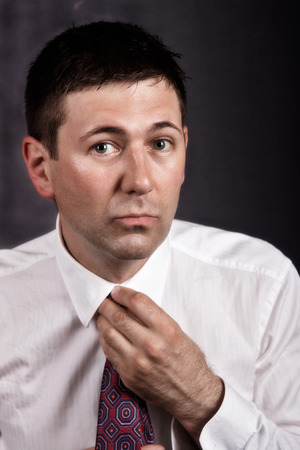 Portrait of a man in shirt and tieの写真素材