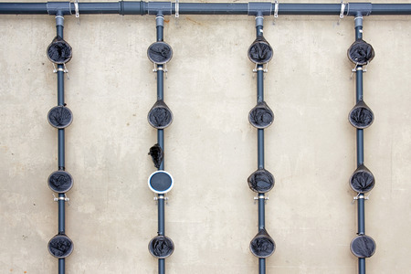 Water treatment tank with waste water with aeration processの写真素材