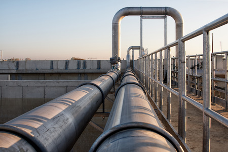 Pipeline, part of the sewage treatment plant sceneの写真素材