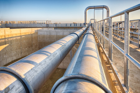 Pipeline, part of the sewage treatment plant sceneの写真素材