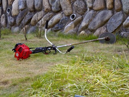 Mower on the lawn