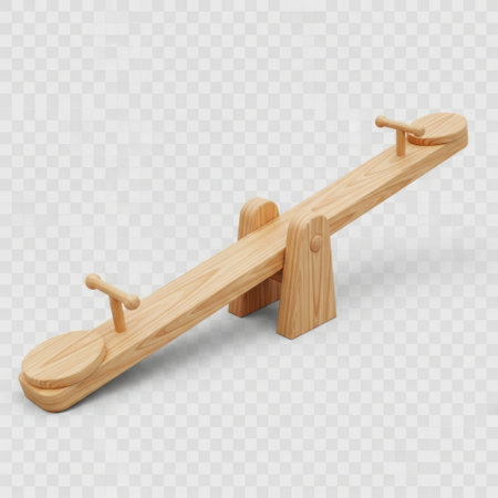 A beautifully crafted wooden saw designed for children's play. The seesaw features two circular platforms at each end, supported by a central fulcrum. The natural wood finish adds a rustic charm, making it both a fun toy and a decorative piece. Perfect for outdoor or indoor use, this saw encourages balance and coordination in a playful manner.の素材