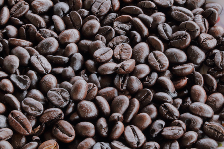 closeup of brown coffee backgroundの写真素材