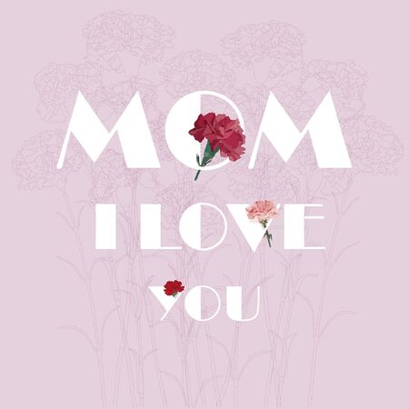 Mother's day carnation cardのイラスト素材