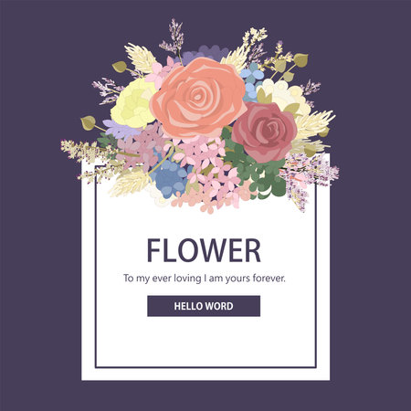 Flowers hand drawn illustration vector.のイラスト素材