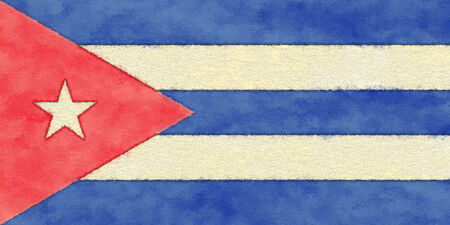 Cuba flag on ageing paperの写真素材
