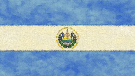 El Salvador flag on ageing paperの写真素材