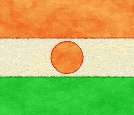 Niger flag on ageing paperの写真素材