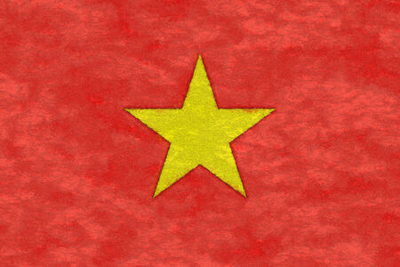 Vietnam flag on ageing paperの写真素材