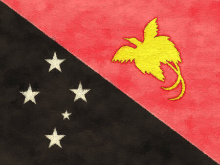 Papua New Guinea flag on ageing paperの写真素材