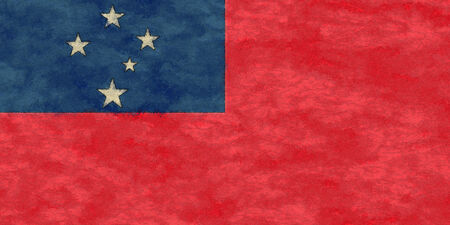 Samoa flag on ageing paperの写真素材