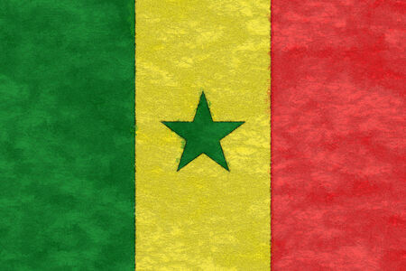 Senegal flag on ageing paperの写真素材