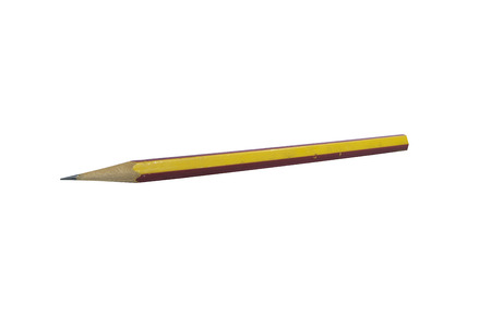 Yellow pencil with white backgroundの写真素材