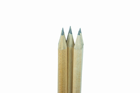 The wood pencil on the white background の写真素材