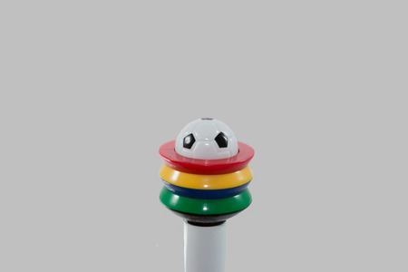 The football on the pen の写真素材