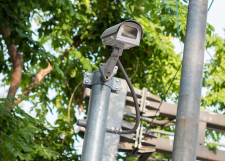 The security cameras or you can call CCTV on the road の写真素材
