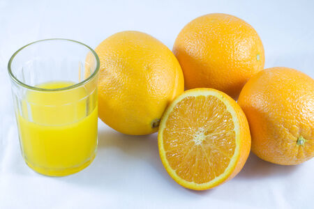 The orange with orange on the white background の写真素材
