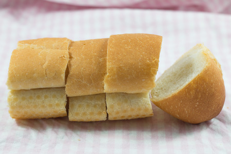 Freshly baked homemade tradtional hand sliced bread