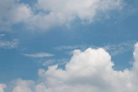 blue sky background with white cloudsの写真素材
