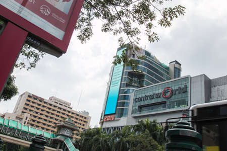 BANGKOK,THAILAND - October 10,2014:Logo of Central World on could day in Bangkok,Thailand on October 10,2014のeditorial素材