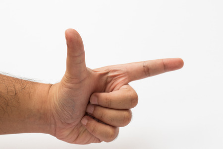 Correct hand sign on white background.の写真素材