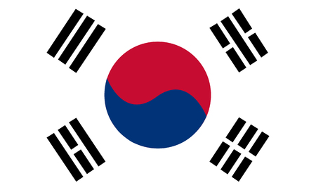 South Korea nation flag isolated on white background.の写真素材