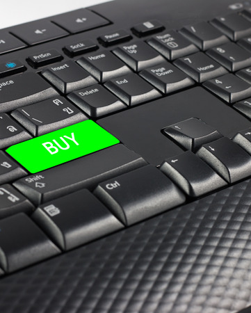 Green buy button on keyboard,Businees concept.の写真素材