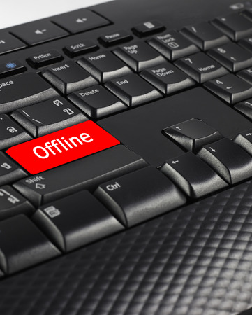 Offline button on keyboard for saving energy.の写真素材