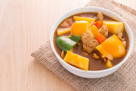 Pork curry,asian cuisine.Food background.の写真素材