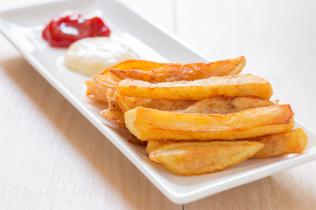 Homemade french fries,Unhealthy food.の写真素材