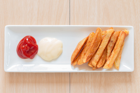 Homemade french fries,Unhealthy food.の写真素材