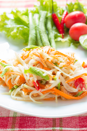 Papaya salad Som tum,Thai food.の写真素材