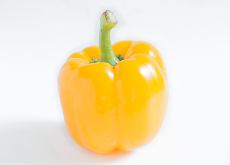 Yellow bell pepper or  Yellow sweet pepper on white background.の写真素材
